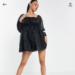 NWT ASOS Jared Rose black baby doll dress size US 8